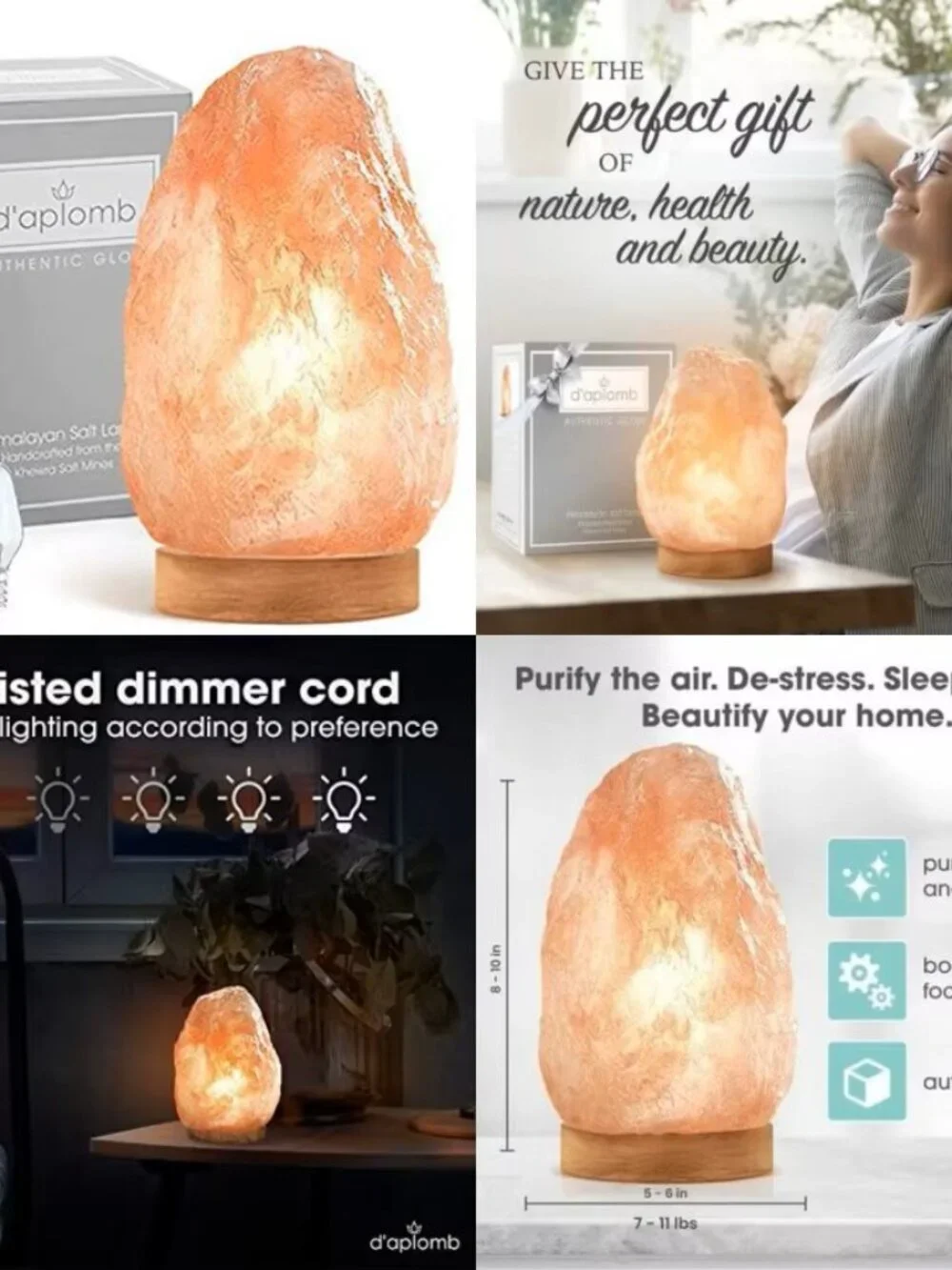 Natural Himalayan Salt Lamp Hand Carved Natural Chunk Pink Crystal Rock Salt